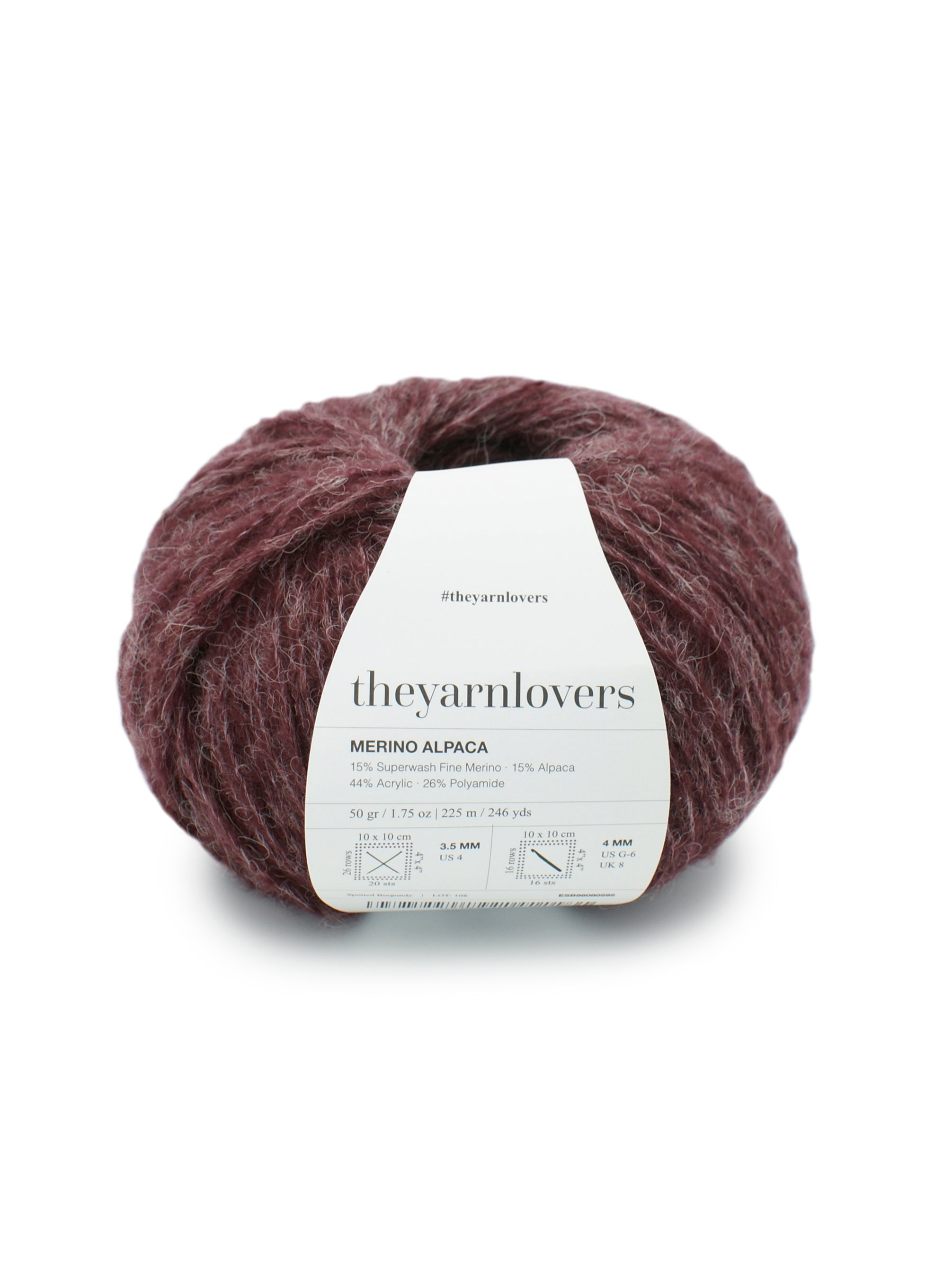 Merino Alpaca Spotted Burgundy | The Yarn Lovers