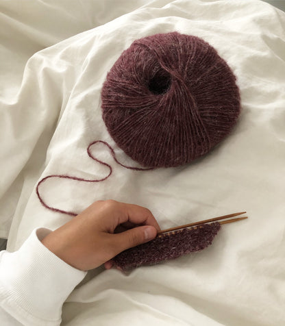 Merino Alpaca Spotted Burgundy | The Yarn Lovers